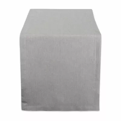 Design Imports Gray Solid Chambray Table Runner