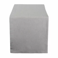 Design Imports Gray Solid Chambray Table Runner