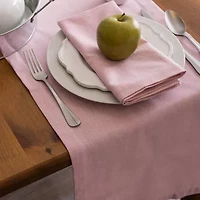 Design Imports Rose Solid Chambray Table Runner