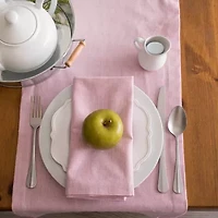Design Imports Rose Solid Chambray Table Runner