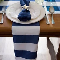 Design Imports Nautical Blue Cabana Stripe Outdoor Table Runner