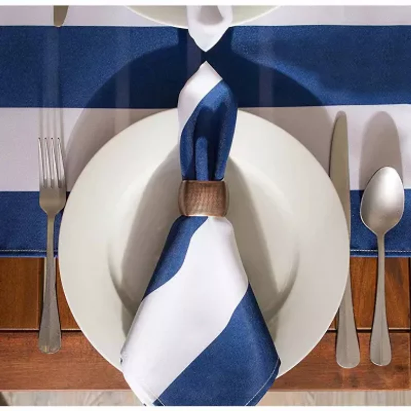 Design Imports Nautical Blue Cabana Stripe Outdoor Table Runner