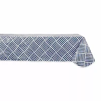 Design Imports Navy Grid Vinyl Tablecloth