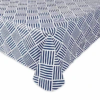 Design Imports Navy Grid Vinyl Tablecloth