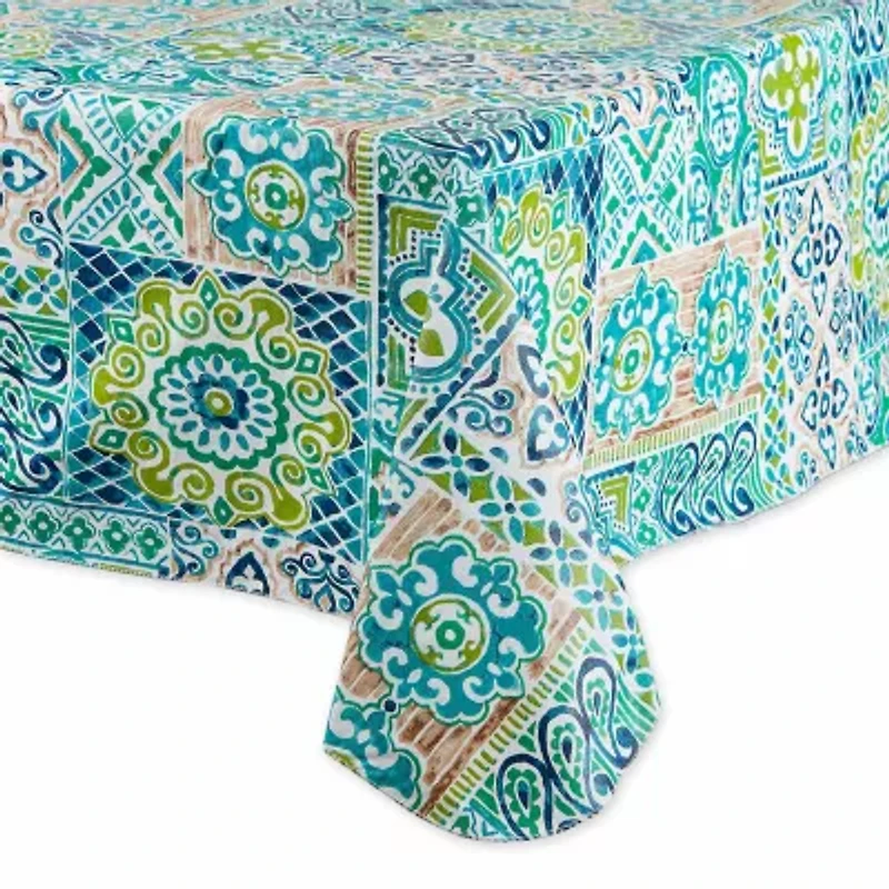 Design Imports Spanish Tile Vinyl Tablecloths