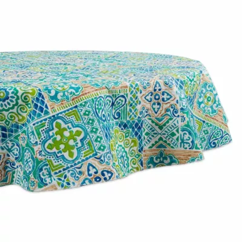 Design Imports Spanish Tile Vinyl Tablecloths