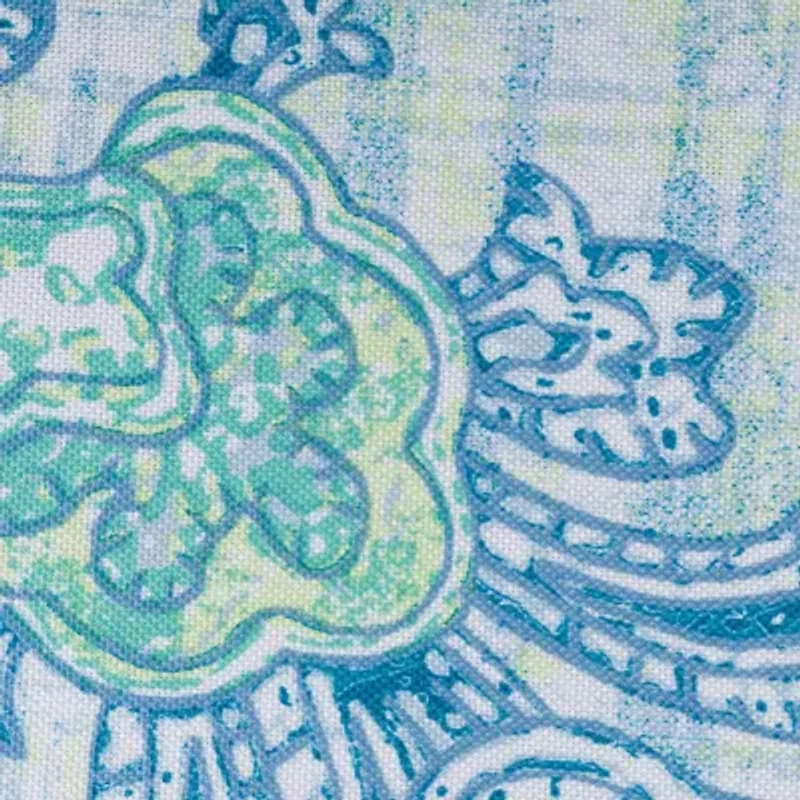 Design Imports Blue Watercolor Paisley Print Outdoor With Zipper Tablecloth