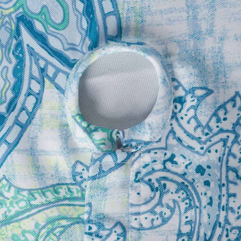 Design Imports Blue Watercolor Paisley Print Outdoor With Zipper Tablecloth