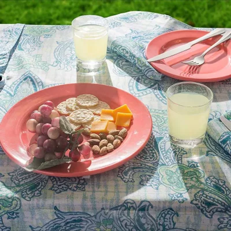 Design Imports Blue Watercolor Paisley Print Outdoor With Zipper Tablecloth