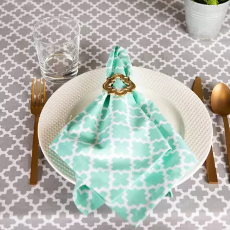 Design Imports Gray Lattice Tablecloth