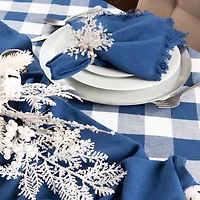 Design Imports Navy Buffalo Check Table Topper Tablecloth