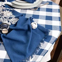 Design Imports Navy Buffalo Check Table Topper Tablecloth
