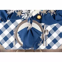Design Imports Navy Buffalo Check Table Topper Tablecloth