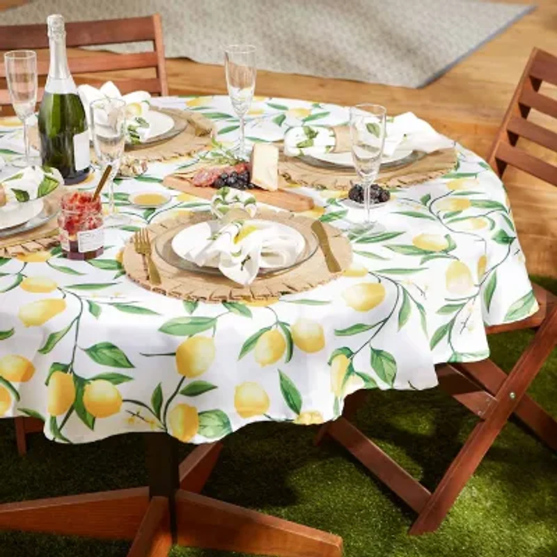 Design Imports Lemon Bliss Print Outdoor Tablecloth