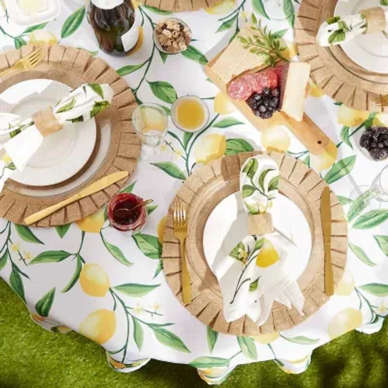 Design Imports Lemon Bliss Print Outdoor Tablecloth