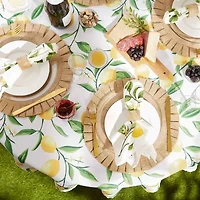 Design Imports Lemon Bliss Print Outdoor Tablecloth