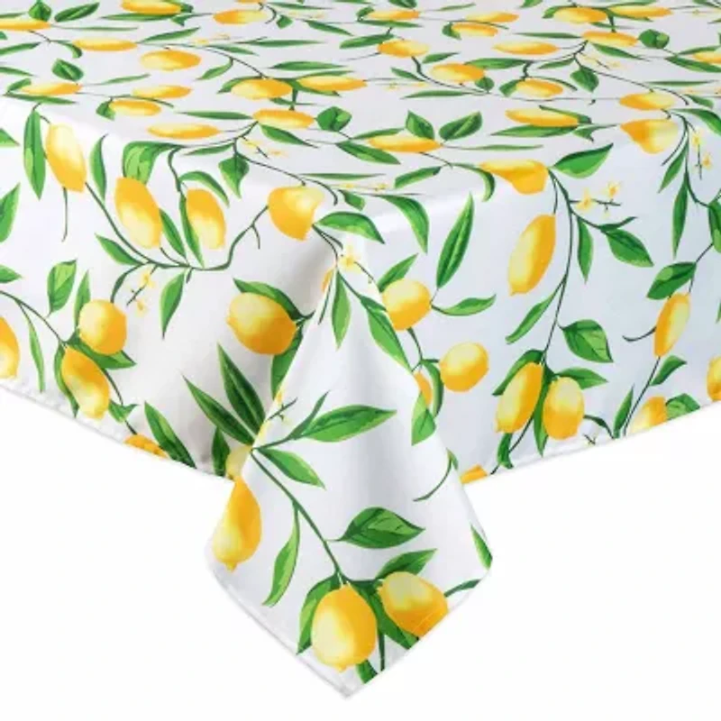 Design Imports Lemon Bliss Print Outdoor Tablecloth