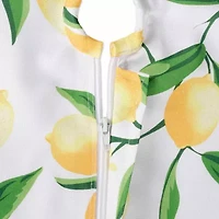 Design Imports Lemon Bliss Print Outdoor With Zipper Tablecloth