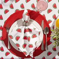 Design Imports Watermelon Print Outdoor  With Zipper Tablecloth