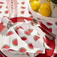 Design Imports Watermelon Print Outdoor  With Zipper Tablecloth