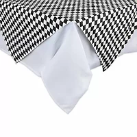Design Imports Black And Cream Harlequin Print Table Topper Tablecloth