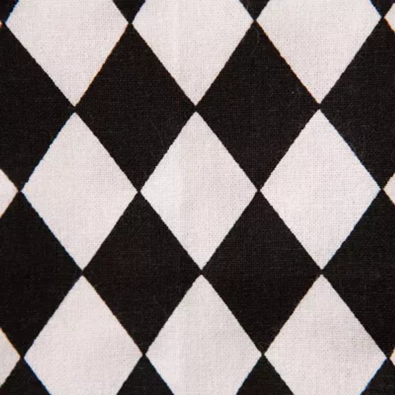 Design Imports Black And Cream Harlequin Print Table Topper Tablecloth