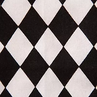 Design Imports Black And Cream Harlequin Print Table Topper Tablecloth