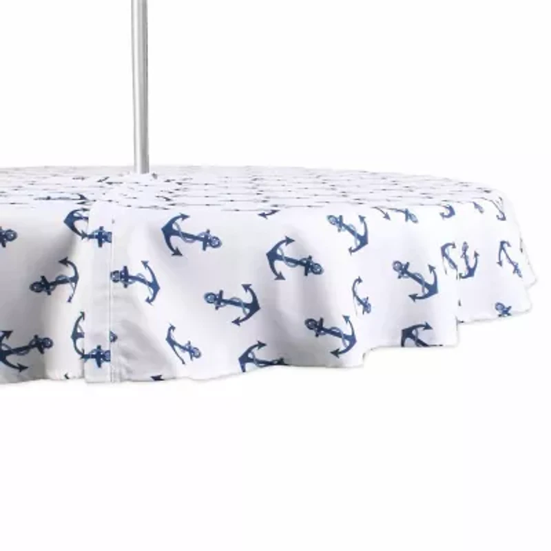 Design Imports Anchors Print Outdoor Tablecloth