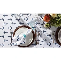 Design Imports Anchors Print Outdoor Tablecloth