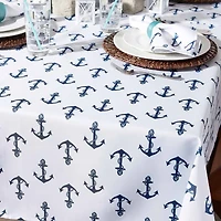 Design Imports Anchors Print Outdoor Tablecloth