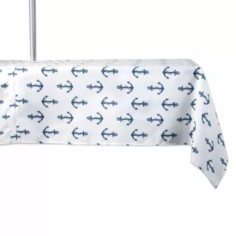 Design Imports Anchors Print Outdoor Tablecloth