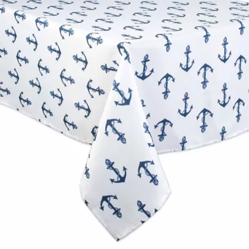 Design Imports Anchors Print Outdoor Tablecloth