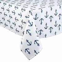 Design Imports Anchors Print Outdoor Tablecloth