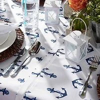Design Imports Anchors Print Outdoor Tablecloth