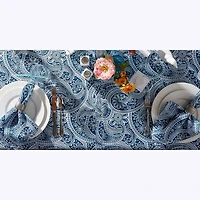 Design Imports Blue Paisley Print Outdoor Tablecloth