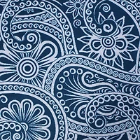Design Imports Blue Paisley Print Outdoor Tablecloth