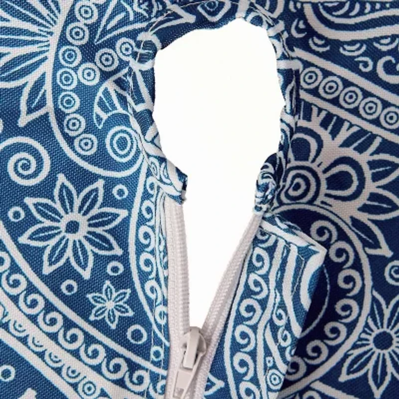 Design Imports Blue Paisley Print Outdoor Tablecloth