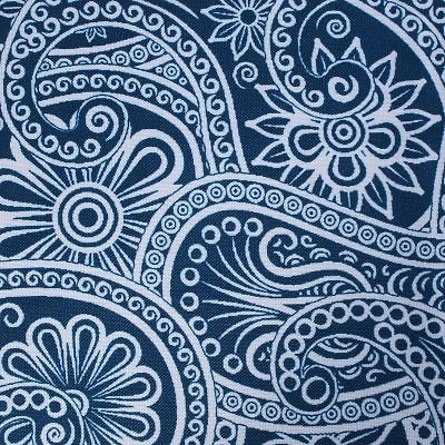 Design Imports Blue Paisley Print Outdoor Tablecloth