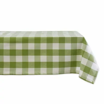 Design Imports Antique Green Buffalo Check Tablecloth