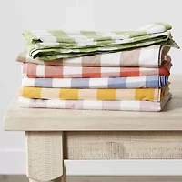 Design Imports Antique Green Buffalo Check Tablecloth