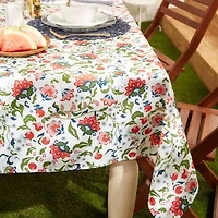 Design Imports Garden Floral Print Outdoor Tablecloth