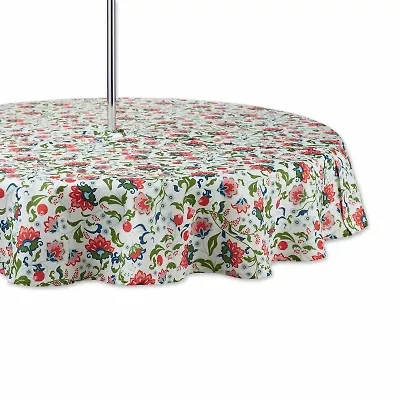 Design Imports Garden Floral Print Outdoor  With Zipper Tablecloth
