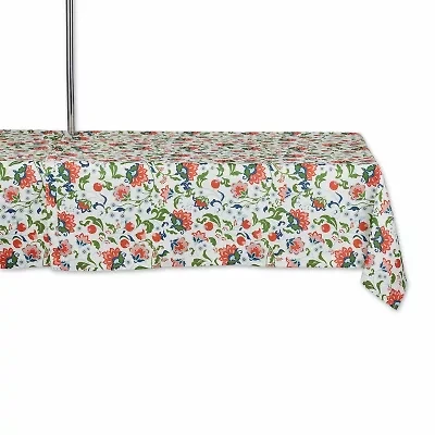Design Imports Garden Floral Print Outdoor  With Zipper Tablecloth