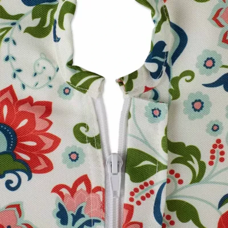 Design Imports Garden Floral Print Outdoor  With Zipper Tablecloth