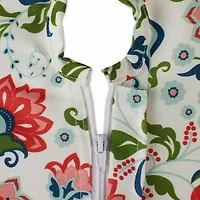 Design Imports Garden Floral Print Outdoor  With Zipper Tablecloth