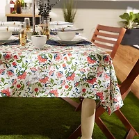 Design Imports Garden Floral Print Outdoor  With Zipper Tablecloth