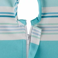 Design Imports Beach House Stripe Print Outdoor  With Zipper Tablecloth