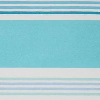 Design Imports Beach House Stripe Print Outdoor  With Zipper Tablecloth