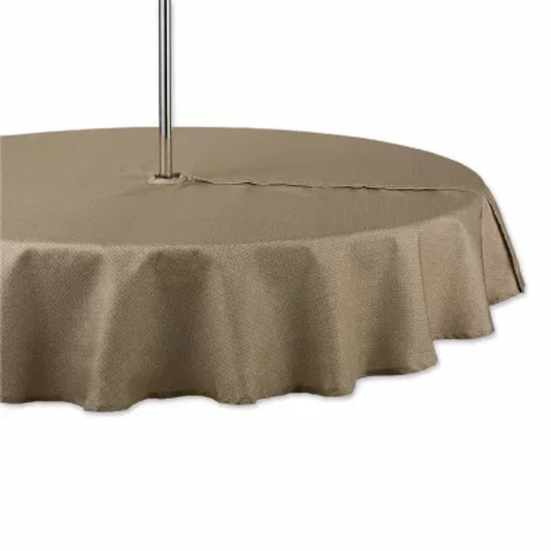 Design Imports Stone Tonal Lattice Print Outdoor  With Zipper Tablecloth