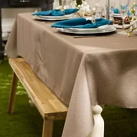Design Imports Stone Tonal Lattice Print Outdoor  With Zipper Tablecloth